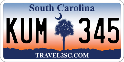 SC license plate KUM345