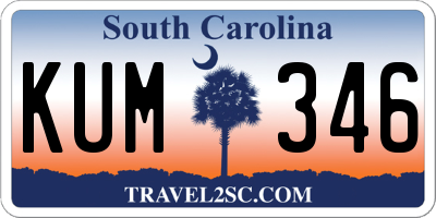 SC license plate KUM346