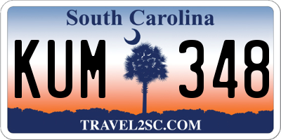 SC license plate KUM348