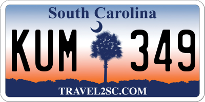 SC license plate KUM349