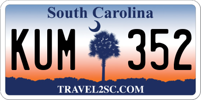 SC license plate KUM352