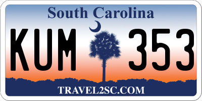 SC license plate KUM353
