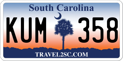 SC license plate KUM358