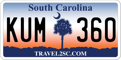 SC license plate KUM360