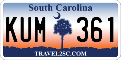 SC license plate KUM361