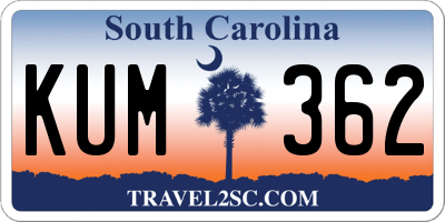 SC license plate KUM362