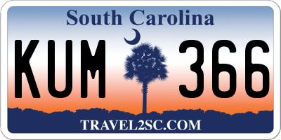 SC license plate KUM366