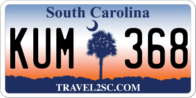 SC license plate KUM368
