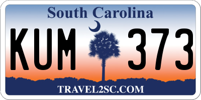 SC license plate KUM373