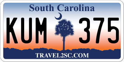 SC license plate KUM375