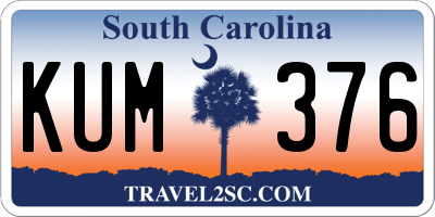 SC license plate KUM376