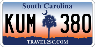 SC license plate KUM380