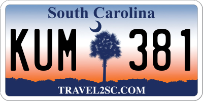 SC license plate KUM381