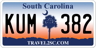 SC license plate KUM382