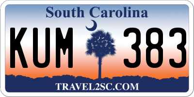 SC license plate KUM383