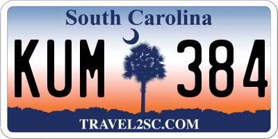 SC license plate KUM384