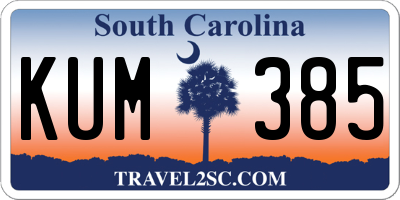 SC license plate KUM385