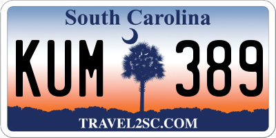 SC license plate KUM389