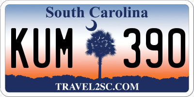 SC license plate KUM390
