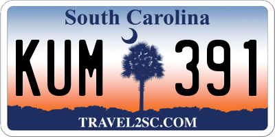 SC license plate KUM391