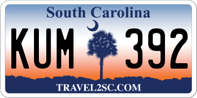 SC license plate KUM392