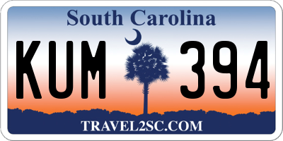 SC license plate KUM394