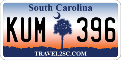 SC license plate KUM396