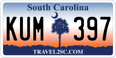 SC license plate KUM397