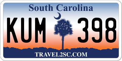 SC license plate KUM398