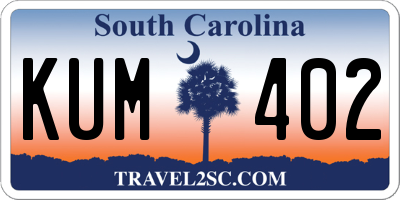 SC license plate KUM402
