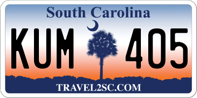 SC license plate KUM405