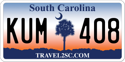 SC license plate KUM408