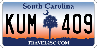 SC license plate KUM409