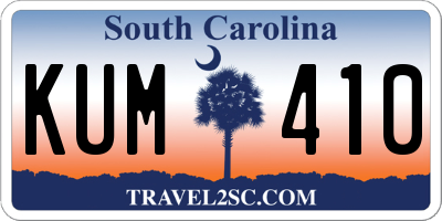 SC license plate KUM410