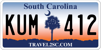 SC license plate KUM412