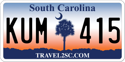SC license plate KUM415