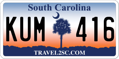 SC license plate KUM416