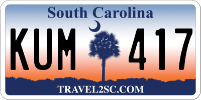 SC license plate KUM417