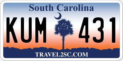 SC license plate KUM431