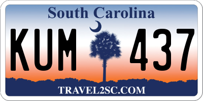 SC license plate KUM437