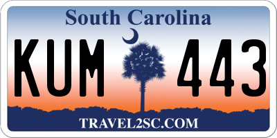 SC license plate KUM443