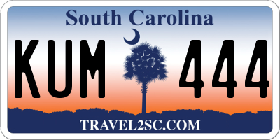 SC license plate KUM444