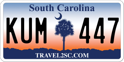 SC license plate KUM447