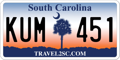 SC license plate KUM451