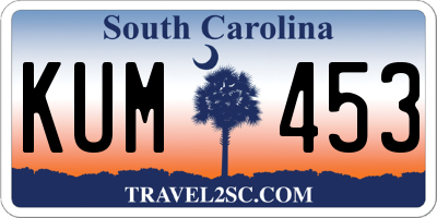 SC license plate KUM453