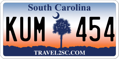 SC license plate KUM454
