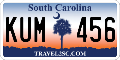 SC license plate KUM456