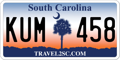 SC license plate KUM458