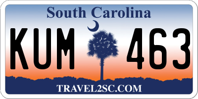 SC license plate KUM463