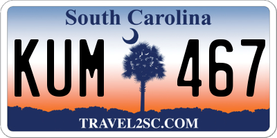 SC license plate KUM467